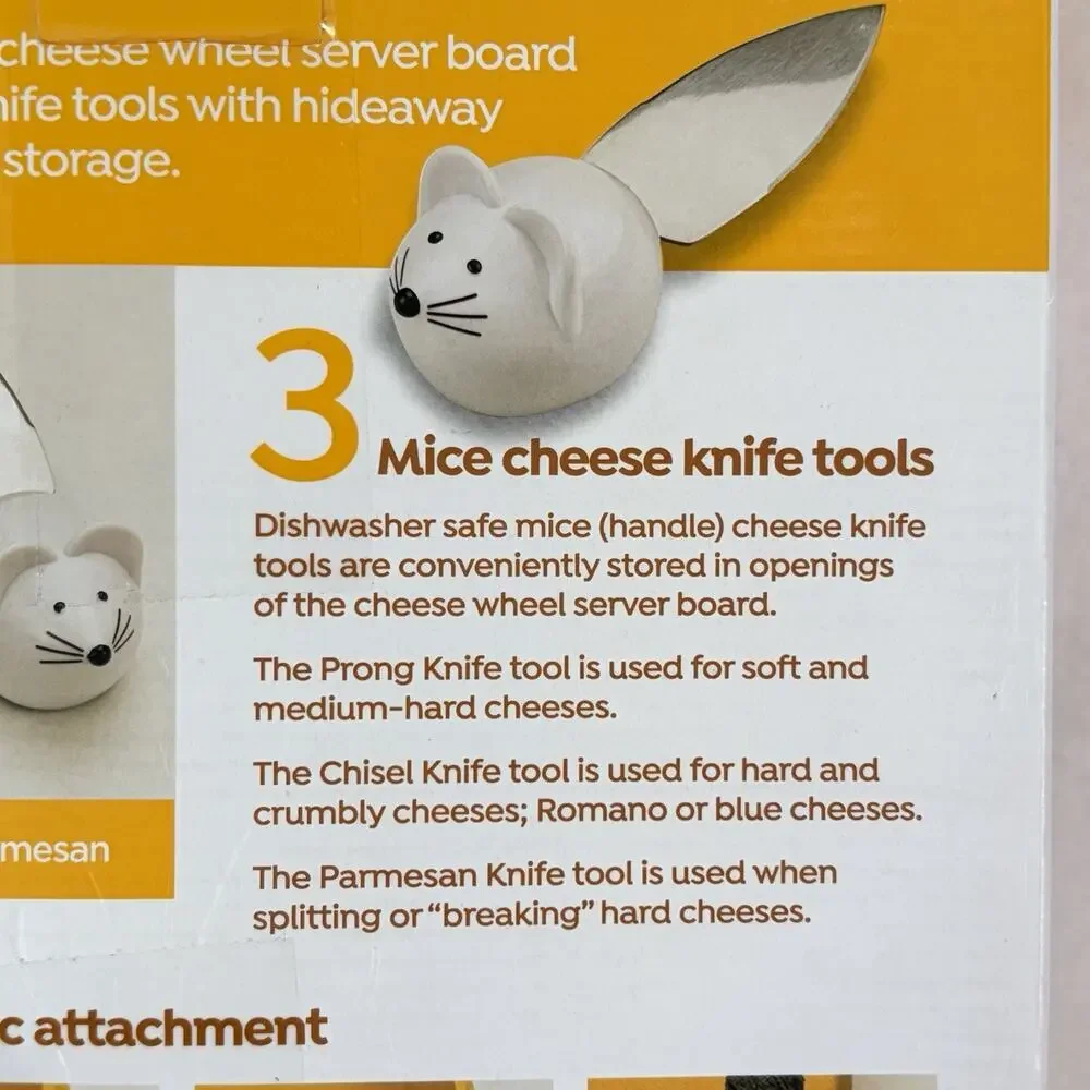 Cheese Serving Board and Tray with Cheese Motif and Mouse Charcuterie
